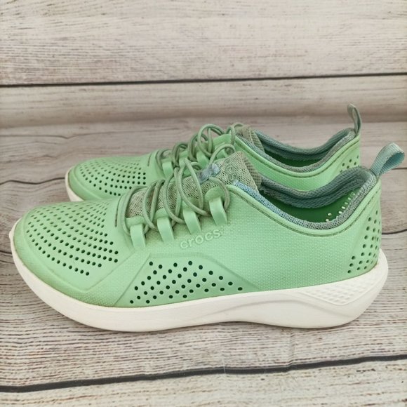 Crocs LiteRide Paceer Kids Youth Sneakers Size Junior 4 Light Green - Picture 6 of 9